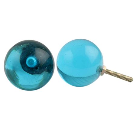 Turquoise Round Glass Drawer Knob